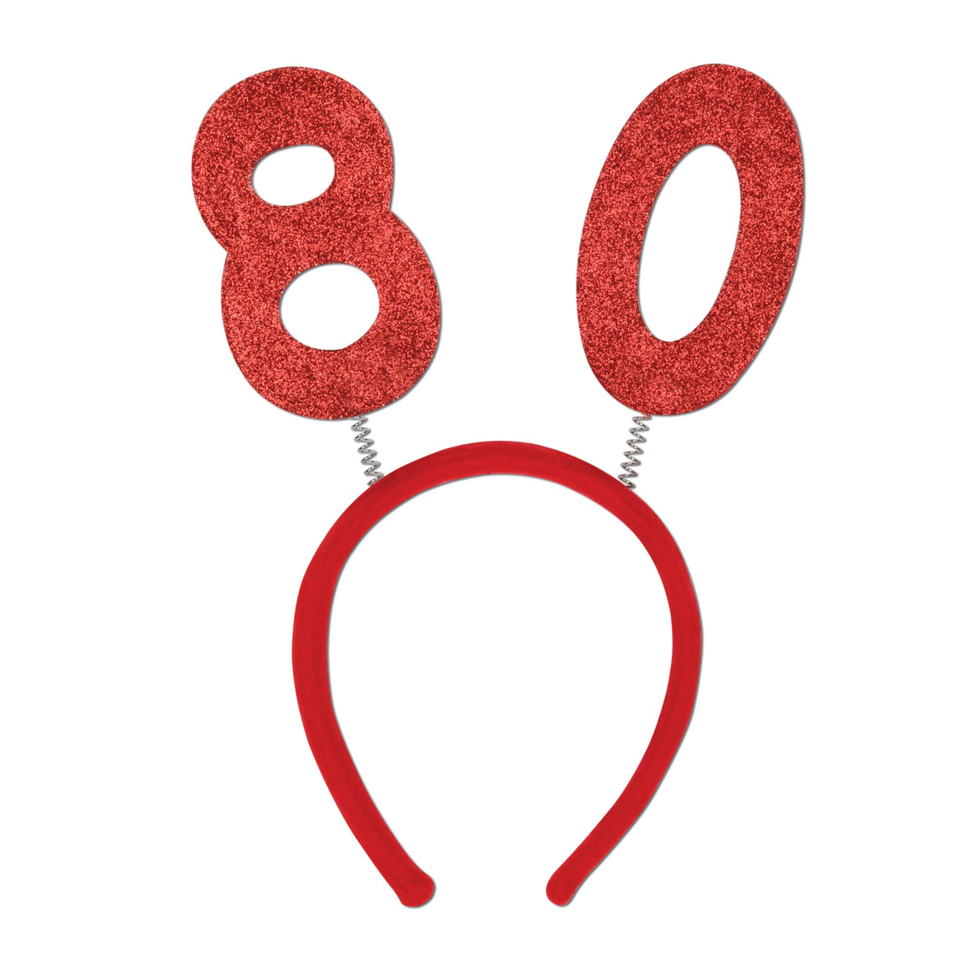 Beistle Adult Red "80" Glittered Boppers, 2ct.
